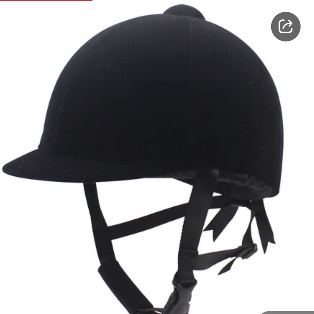Black Velvet English Equestrian Helmet with bow
